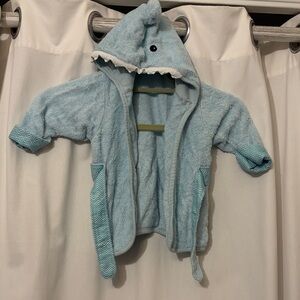 Baby Shark Hooded Bath Robe - Light Blue Terry